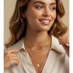 트렌디한 여성용 레이어드 골드 목걸이, 14K 도금 초커 페이퍼클립 박스 체인 목걸이 3개, 스태커블 펜던트 주얼리 세트 : 수성동