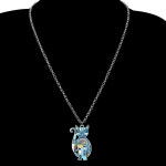 본시 에나멜 합금 플로럴 고양이 목걸이 체인 펜던트 여성용 애완동물 주얼리 선물 : 수성동