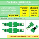 Brother MFC J5340 프린터용 호환 잉크 카트리지 칩 유럽 LC422 : 유스물류