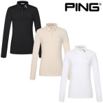 핑 골프웨어 여성 골프 티셔츠 카라 라인 포인트 신축성 긴팔 간절기 어패럴 E3TO051 : 핑 포천송우점
