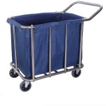 모텔 린넨 카트 세탁물 두꺼운 숙소 햄퍼 룸 호텔 운반 청소 여관 대차 철제 1 도톰하게 테이퍼 탈부착 블루 : 단소리