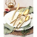 레메야 20피스 골드 식기 세트 4, 모던 18/10 스테인리스 스틸 세트... 미러 폴리싱, 식기세척기 안전 Black 20 Pieces Set : 브이팩토리002