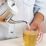 소로 에센셜 - 10온스 스테인리스 스틸 구스넥 서버 음료 카라페 디스펜서 티 포트 커피 테이블 서빙 가정용 주방 레스토랑 : 클라우픽