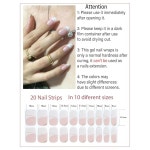 반 경화 젤 네일 스트립, 불규칙 프렌치, 글리터 20개 스티커 가정용 DIY용 Christmas Style : 알와이엔커머스