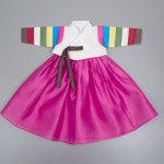 리모 여아 한복 Track-128 고급 전통 색동 꽃분홍 치마 돌 잔치 여자 아기 아동 : 리모한복