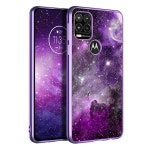 벤토벤 모토 G 스타일러스 5G 케이스 - 슬림 핏, 글로우 인 더 다크, 하이브리드 PC 및 TPU 범퍼, 보호 커버, 6.8인치 - 보라색 성운 : 옐로우골드샵
