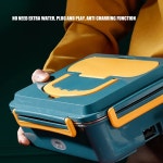 1 5리터 ABS 스테인리스 스틸 플러그 앤 플레이 밀폐형 전기 도시락 포크 스푼 가방 gr n EU : 글로베이원