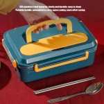 1 5리터 ABS 스테인리스 스틸 플러그 앤 플레이 밀폐형 전기 도시락 포크 스푼 가방 gr n EU : 글로베이원