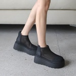 [G3654] 여름 메쉬 숏부츠 키높이 6cm 통굽 하이탑슈즈 : 새로이클라쓰