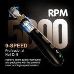 PANUSU 전기 네일 파일 드릴 아크릴 젤 딥 파우더 네일용 충전식 코드리스 드릴 세트 키트, 9단 전문 매니큐어 페디큐어 기계, 휴대용 및 경량... 