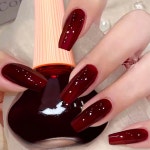 체리 레드 네일 폴리시, 아트 바니시용 퀵 드라이 래커 12ml, 0.41파운드 온스 Colorful Sequins : 에스와이엔커머스