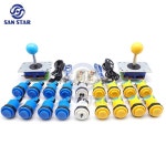 조이스틱 DIY 키트 PC Sanwa 볼 미국 28mm 푸시 버튼 포함 PS3 판도라 게임용 제로 딜레이 USB 컨트롤러 : 팰리스종합상사3