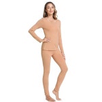 GYS 대나무 비스코스 롱 존스 세트 여성용 보온 속옷 긴팔 기본 레이어 : 수성동