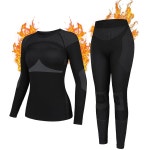 추운 날씨를 위한 여성용 ATTRACO 보온 속옷 세트 매끄러운 따뜻한 베이스 레이어 상하 : 수성동