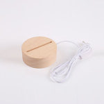 LED받침 원목 조명 무드등 아크릴 스탠드 USB 직사각형 12cm 웜화이트 : 쿠루스토리