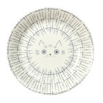 피카부 그루밍 고양이 시리즈 브런치 플레이트 카페 감성그릇 원쿠프 중, 화이트블루 : 주방차곡