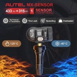 AUTEL MX 센서 2IN1 315MHZ 모니터링 센서의 표준 공기압 433MHZ 4팩 J120 TPS218 교체 밸브 스템 OE SAE 범용 98 J1205 고무 타이어... 