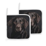 블랙 랩 독 냄비 홀더 걸이 루프가 2개 사각 세트 주방 요리 베이킹을 위한 내열 : 원라이즈