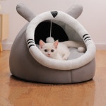 애완 동물 용품 겨울 따뜻한 Cattery 고양이와 개를위한 장난감 공이있는 빨 분리형 부드러운 개집 : 해피트래이드