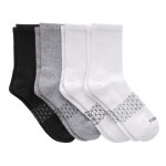 헤인즈 여성 쿠션 크루 양말, 여성용 앱솔루트 액티브 심리스 토, 4켤레 : 수성동