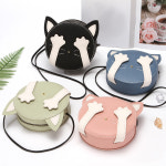 호환 DIY 숄더백 만들기 키트 손으로 짠 가방 프리 컷 가죽 봉제 Leathercrafts 고양이 모양 초보자를 전체 도구 : 리치104