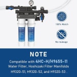 펠리코리 4HC H 정수 필터 H9655 11용 교체 자키 여과 매니폴드 H9320 51 H9320 52 및 H9320 53 2팩 과 호환 가능 : 루미에르마켓.