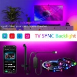 무드등PCTV 동기화 백라이트 USB RGBIC LED 스트립 플렉시블 램프 컬러 캡처 센서 블루투스 음악 로마 장식용 : 유스글로벌상점