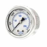 2인치 다이얼 0 3000 PSI 1/4인치 남성 NPT 연결 스테인리스 스틸 케이스 및 베젤이 액체 충전 센터 백 마운트 압력 게이지 : 비욘드컴퍼니