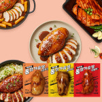 제이닭 통닭가슴살 돈까스맛,숯불치킨맛,떡볶이맛 100g 30팩 : 제이닭