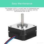 BESJMYT 네마 17 스테퍼 모터 145mNm 고토크 20.5mm/0.80인치 바이폴라 1A-3.5V 2상 4단계 리드 스텝 3D 프린터/CNC 밀링 각인기, 1.66x1.... 