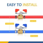 가 장착된 구오 PEX 프 볼 밸브 빨간색 차가운 파란색 물용 1/2인치 풀 포트 차단 2PCS Blue d VALVE033 4Pa 2 1/2Inch : 비욘드컴퍼니