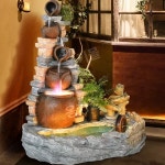 실내분수대 조경 폭포인테리어 연못 입구 거실 빌라 정원 공원 수경관 오복내순환 58x37x114CM : 옹키몰