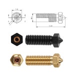 화산 CHT 노즐 3개 3D 액세서리용 경화 E3D 황동 구멍 프린터 강철 s 0.4mm : 툭툭상점03