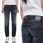 여성 스터드 슬림 크롭 데님 팬츠 (S75LA0314 S30295 089) : 유니코 셀렉트샵