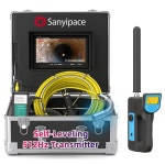 100피트 512Hz 로케이터 셀프 레벨링 배수 파이프 검사 라 거리 카운터 IP68 방수 9인치 HD 컬러 화면 최대 128GB 비디오 녹화... 