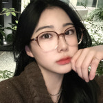 남녀공용 빅 오버사이즈 라운드 원형 반투명 반뿔테 패션 데일리 안경 : songlass