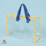 EC 투명 비치백 옐로우 블루 방수수영가방 수영가방 : easy카트