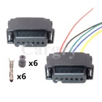 터미널 고무 6P 자동차 소켓 커넥터 방수 세트 씰이 872 전기 001 플러그 665 1 Set with Wi : 유소원