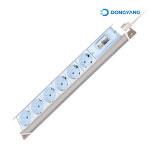 국산 알루미늄 멀티탭 6구 고용량 누전차단 에어컨 멀티 콘센트 1.5m, 스카이블루, 1개 : 디옵텍