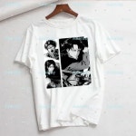 진격의거인굿즈 티셔츠 리바이 상의 아커만 여름 프린트 에렌 반팔 라운드넥 H4584 1 white : 핸디루트