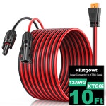 Oudianzi 12AWG XT60i 태양광 케이블 10FT, 커넥터와 어댑터 3 10 15 20 25 30 40 50FT, 휴대용 발전소 및 발전기용 충전 10AWG 10FT... 
