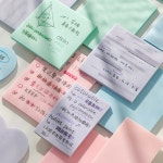 휴대용 투명 스티커 메모 패드 노트 부드러운 색상 별 반짝이 자체 접착 50 매 F7730 1 개 : 에이치앤제이익스프레스200