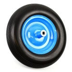 리브드 트레드가 있는 NK WFF16BK 플랫 프리 휠바로우 타이어 6인치 중앙 허브 5/8인치 베어링 - 15 5인치 타이어 직경, 4 80/4 00-8인치... 