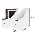 Limitliho 2팩 화이트 매거진 홀더, 교실 및 도서관용 수직 도서관, 10.6인치 10.2인치 3.5인치 파일 폴더 박스 2 Pack Green : 모드구프