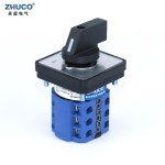 ZHUCO SZW26/LW26-20 Ui 660V 20A 3 상 12 나사 터미널 4 위치 선택기 변경 캠 스위치 64X64/48X48mm 패널 마운트 : 넷피크12