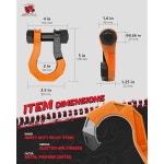 앰불 3/4인치 D 링 섀클, 44 000파운드 브레이크 강도 쉬운 개방형 견인 윈치 스트랩 오프로드 차량 복구용 7/8인치 나사 핀이 장착된 헤비 듀티... 