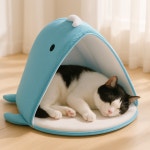 접이식 바다 고래 하우스 메쉬 반려동물 강아지 고양이 휴대용 숨숨집 쿨매트 여름방석 쿠션 : PETITDONG