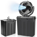 9L 물탱크 20000mAh 충전식 배터리로 구동되는 3개의 강풍 및 스프레이 미스터 쿨링 팬, 80 진동 - 캠핑, 차고, 파티오 사용에... 