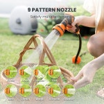 기린 공구 접지 장착 접이식 호스 릴 5/8인치 x 92FT 헤비 듀티 자동... 정원 잔디 콘크리트 바닥을 위한 회전 베이스 92FT 5/8 : 오닉스컴퍼니몰