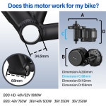 Bafang G340 미드 드라이브 모터 변환 키트 36V 500W, 8fun BBS01 BBS02 전기 자전거 모터 BB 68-73MM 용 LCD 디스플레이 포함... 